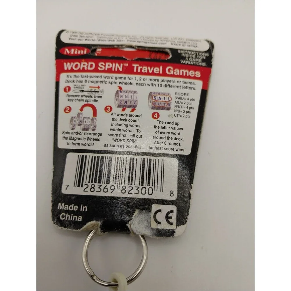 VTG Word Spin Hand-Held Word Game 1995 by Geospace Magnetics Mini Rare New